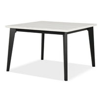 Furniture of America Dorth 54" Square Indoor Dining Table, Black and White