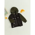 thumbnail image 3 of Biekopu Toddler Corduroy Jacket Casual Long Sleeve Button Down Lapel Coat Hoodie Baby Outwear, 3 of 9