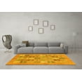 thumbnail image 3 of Ahgly Company Indoor Square Abstract Yellow Modern Area Rugs, 3' Square, 3 of 4