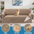 thumbnail image 3 of Couch Cover for 3 Cushion Couch Sofa Cover for Dogs 100% Waterproof Furniture Protector Cover with Elastic Straps for Pet Cat(Sofa, Rocket Gray), 3 of 8