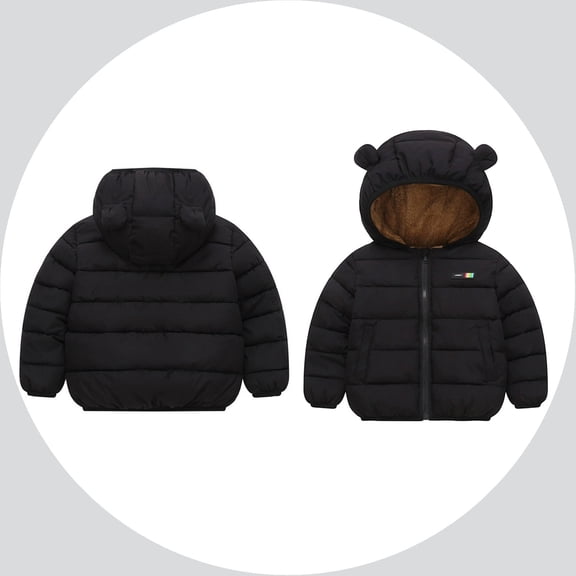 Baby Boys Winter Coat,Little Boys Girls Puffer Coat Cute Bear Ear Hooded Jacket Zipper Windproof Jacket Outwear for Kids Baby Girls Boys Winter Jacket Baby Boy Clothes
