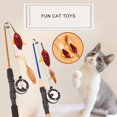 thumbnail image 4 of Retractable Cat Toy Fish Type Telescopic Feathers Funny Cat Stick Pet Toy Cat Rods Simulation Fishing Rod, 4 of 8