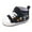 Black, variant on Quealent Unisex Baby Boys Girls Shoes, Newborn Infant Non-Slip Canvas Denim High Top Sneakers, Toddler First Walkers Shoes Black for Size 5