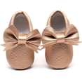 thumbnail image 2 of Double Bow Fringe Baby Moccasins - Soft Sole Baby Shoes Girls Toddler Crib Flats, 2 of 5