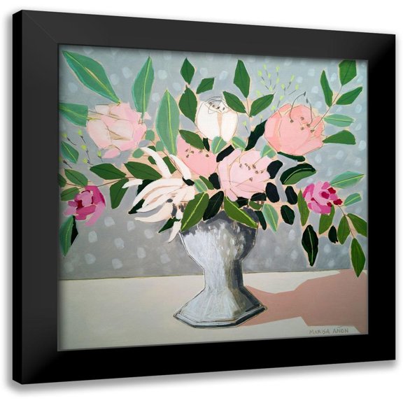 Anon, Marisa 15x15 Black Modern Framed Museum Art Print Titled - Spring Florals 1