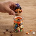 thumbnail image 5 of Tepsmf Halloween Pumpkin Glass Jar Candy Storage Container with Lid Small Gift Treat Holder Holiday Decor Prop, 5 of 7