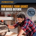 thumbnail image 5 of POWERTEC Safety Glasses ANSI Z87.1-2020, Clear Wraparound Protective Eyewear with Removable Foam Gasket, UV Protection for Construction, Woodworking & Jobsite Use (72317), 5 of 7