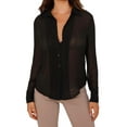 thumbnail image 3 of Liacowi Women Casual Sexy Blouse Set Fashion See-Through Long Sleeve Lapel Shirt + Waistcoat Slim Fit, 3 of 9