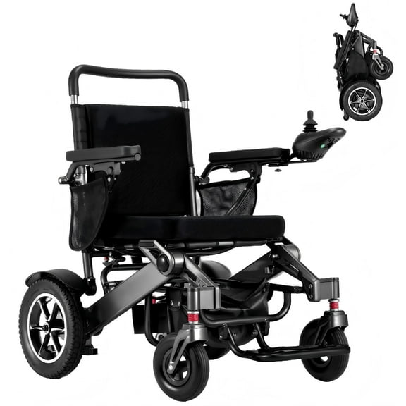 VERPAL Electric Wheelchair for Adult 300 lbs,Lightweight Foldable Motorized Wheelchairs,500W Motors,25 Miles Range,All Terrain,Black Silver
