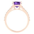 thumbnail image 4 of 2.3 ct Round Cut Natural Amethyst Solitaire with Accents Engagement Ring for Women in 18K Rose Gold, 4 of 5