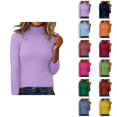 thumbnail image 1 of Pulls pour Femmes 2025 Chandail Col Roulé Ajusté Manches Longues Haut Tricoté Blouse Décontractée Automne Hiver, 1 of 6