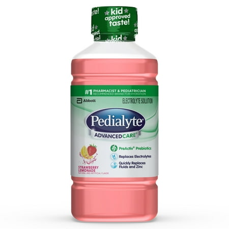 Pedialyte Advanced Care Electrolyte Solution Hydration Drink - Strawberry Lemonade - 33.8 fl oz