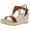 Brown, variant on REACTION KENNETH COLE Womens Brown Padded Comfort 1" Platform Moisture Wicking T-Strap Card Wedge Buckle Espadrille Shoes 10