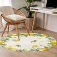 thumbnail image 5 of Round Area Rug 4ft,Vintage Watercolor Lemon Leaf Floral Washable Carpet Non-Slip Runner Accent Rugs Indoor Floor Mat for Bedroom Living Room Decor,Farmhouse Fruit Plant, 5 of 9