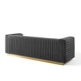 thumbnail image 4 of Ergode Charisma Channel Tufted Performance Velvet Living Room Sofa - Charcoal, 4 of 5