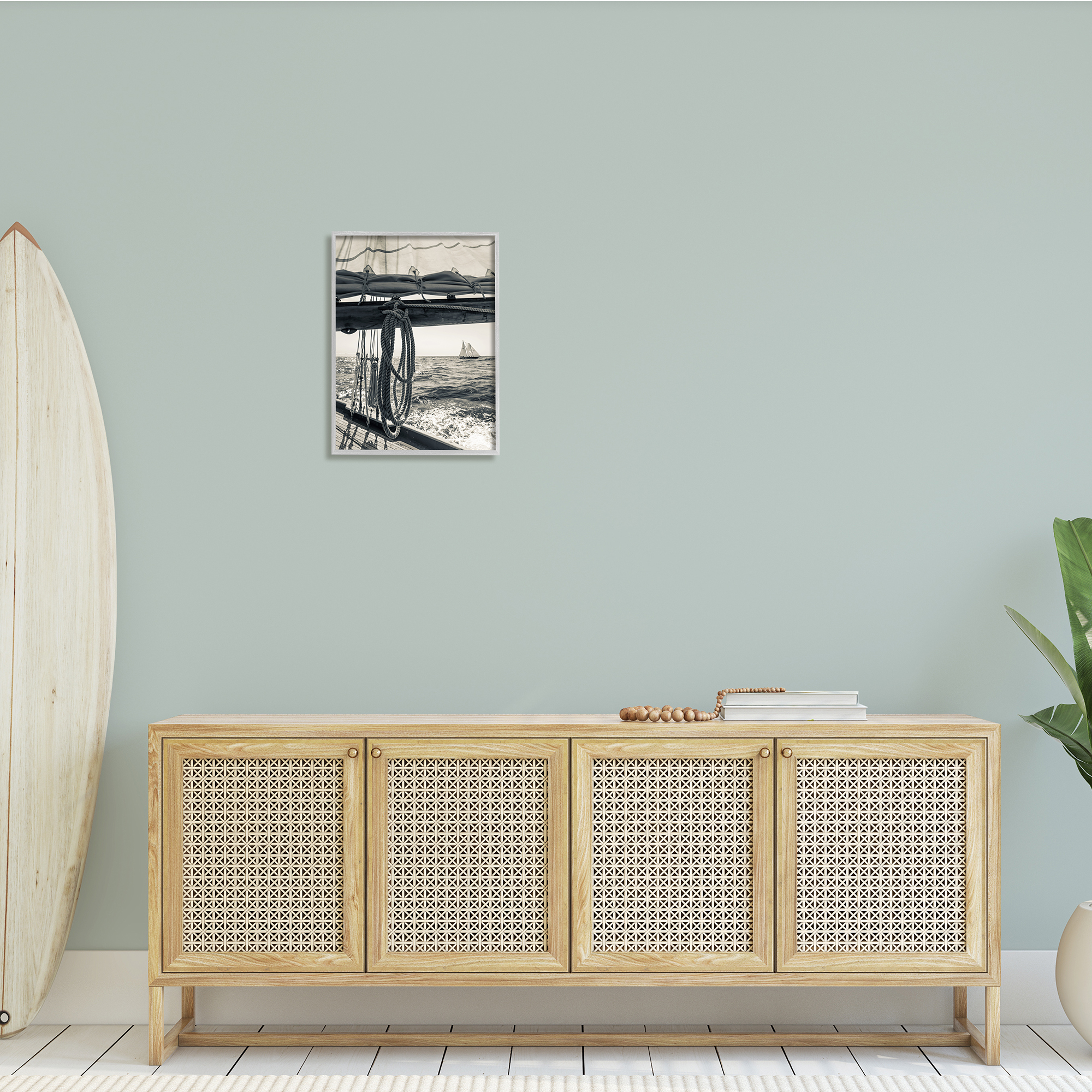 Stupell Indtries Ocean Sail Tie Line Vintage Ship Muted Photography,16 x 20,Design by Danita Delimont