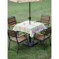 thumbnail image 3 of Outdoor Tablecloth with Umbrella Hole and Zipper, Green Beige Plaid Square Table Cloth 60x60 Inch Waterproof Tablecloth, Buffalo Farmhouse Art Checkered Picnic Table Cover for Patio Camping, 3 of 7