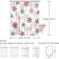 thumbnail image 6 of Snowflake Shower Curtain for Bathroom Christmas Shower Curtains Winter Shower Curtain Holiday Shower Curtain Set with 12 Hooks Xmas Red and Grey Christmas Bathroom Decor, 72" W X 72" H, 6 of 6