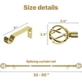 thumbnail image 3 of shiyou-Gold Tringle à Rideau 32 à 50 Pouces avec Embouts Torsadés en Cage, Ensemble de Tringles à Rideaux Réglables avec Supports, Tringle à Rideaux Robuste pour Chambre, Cuisine, Tringle à Rideaux Décorative 5/8 Pouces, 3 of 4