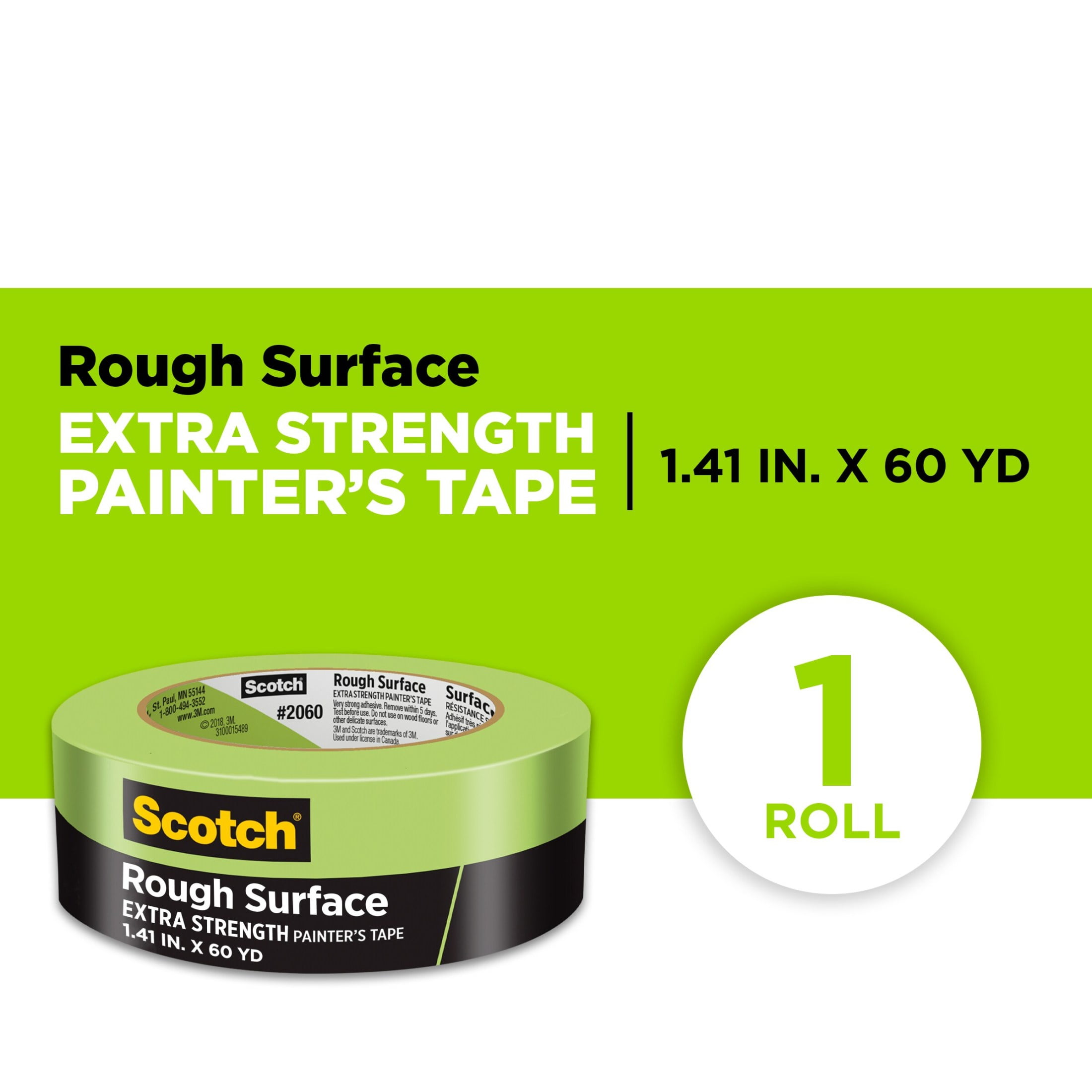 ScotchBlue Painters Tape, 3 Rolls Bundle, Includes 2 Rolls of Sharp Lines 1.88 in x 60 yd, and 1 Roll of Rough Surface 1.41 in x 60 yd