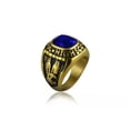 thumbnail image 3 of HOOUN Men Women High School Ring Stainless Steel Blue CZ Vintage Biker Punk Ring Gold-8, 3 of 4