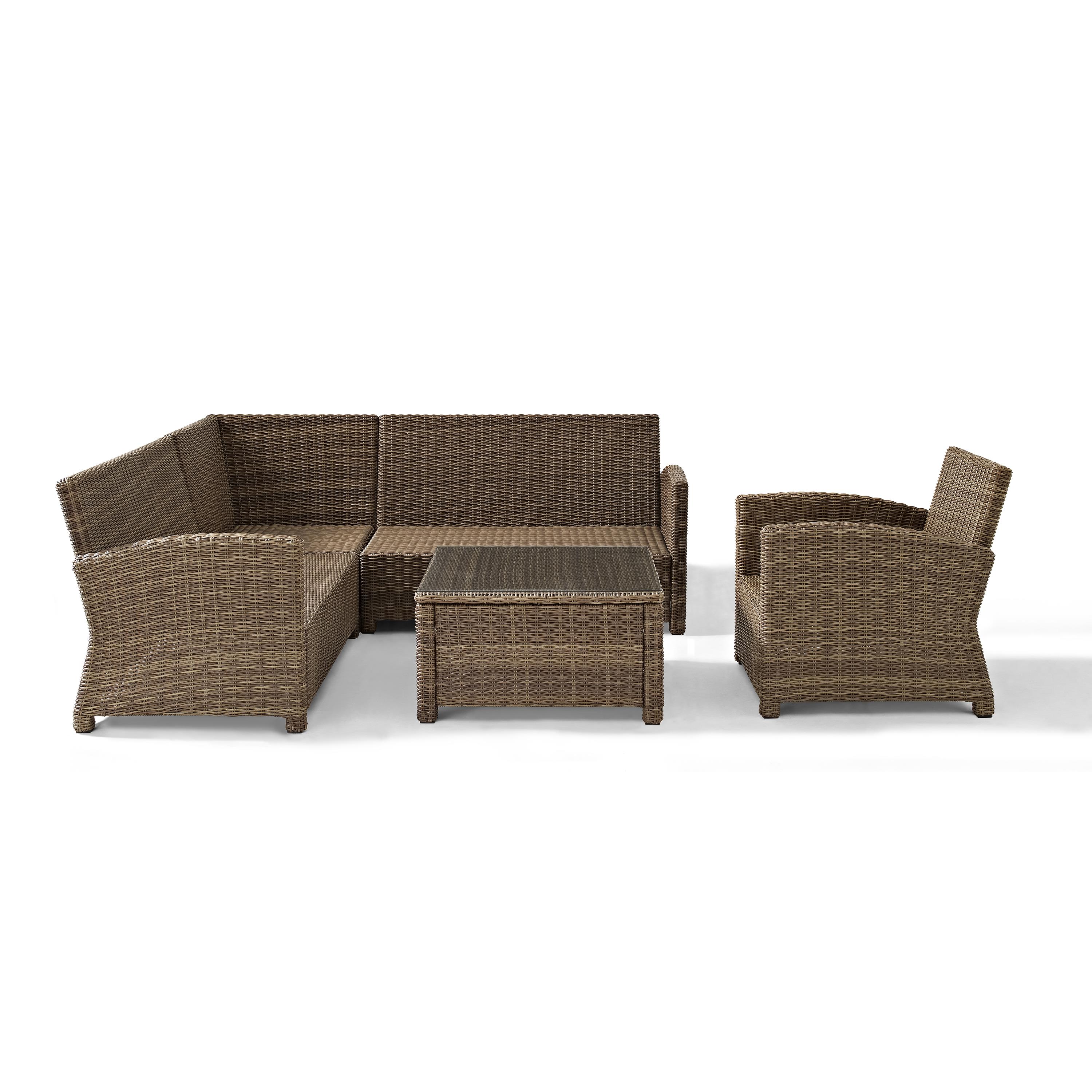 Crosley Furniture Bradenton 5 Pc Fabric Patio Sectional Set in Brown and Navy - image 3 of 10