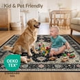 thumbnail image 4 of ODIKA 4'x6' Ultra-Soft Area Rug, Boho Vintage Distressed Scroll Scrollwork Border Southwestern None Washable, Bare feet friendly, Silk-Touch for Bedroom Home office, 4 of 7