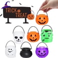 thumbnail image 6 of CRAZY NIGHT  12PCS Mini Halloween Pumpkin Candy Bucket, Plastic Trick or Treat Basket for Kids, Portable Halloween Candy Pumpkin Pails for Halloween Party Decor Favors, 6 of 6