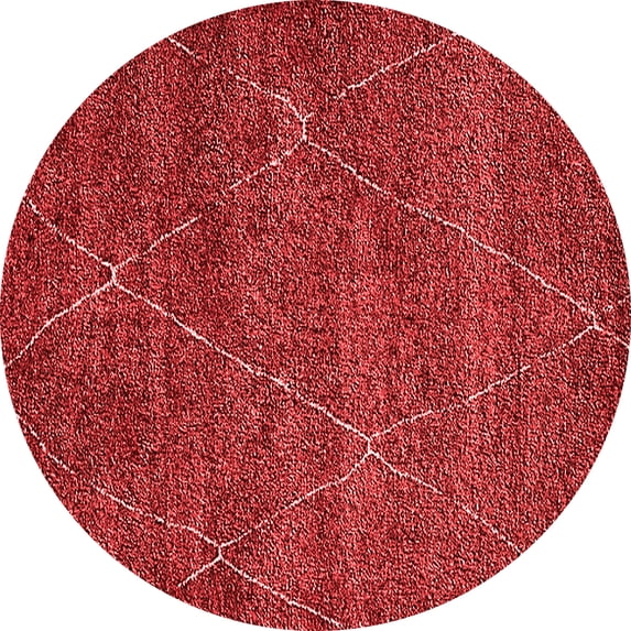 Ahgly Company Indoor Round Oriental Red Industrial Area Rugs, 3' Round
