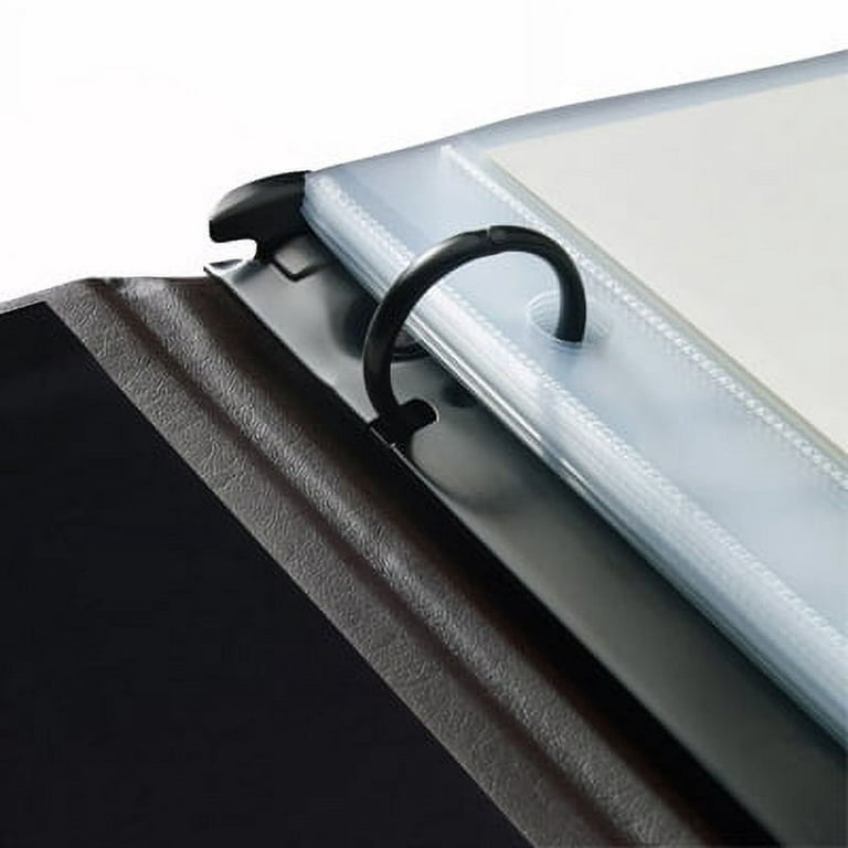 Gallery Leather Presentation Binder 3/4 with Window and Hubbed Spine Freeport Black