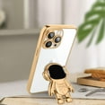 thumbnail image 5 of for iPhone 14 Pro Case Astronaut Clear Plating Astronaut Hidden Stand Cover for iPhone 14 Pro 6.1 Inch Soft TPU Shockproof Full Camera Protective Phone Case for Women Girls-Gold, 5 of 6