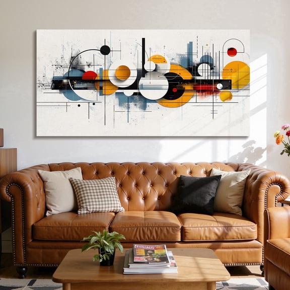 Large Abstract Wall Art Modern Minimalist Paintings for Living Room Vintage Colorful Artwork Prints for Bedroom Office Home Decorations - 20"x40" Ready to Hang