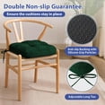 thumbnail image 5 of Chair Cushions for Dining Chairs, Dining Chair Cushions, Tufted Indoor Chair Pads with Ties & Non Slip Backing, Seat Cushions for Kitchen Chairs 16.5” x 16.5” x 3.5”, Set of 4, Green, 5 of 14