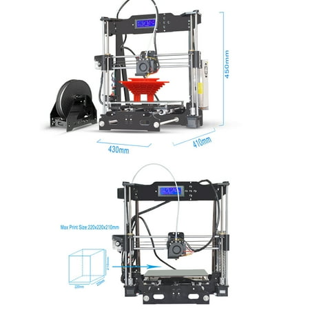 P802E 3D Professional 3D Printer LCD 2004A Display with Assembly, Black