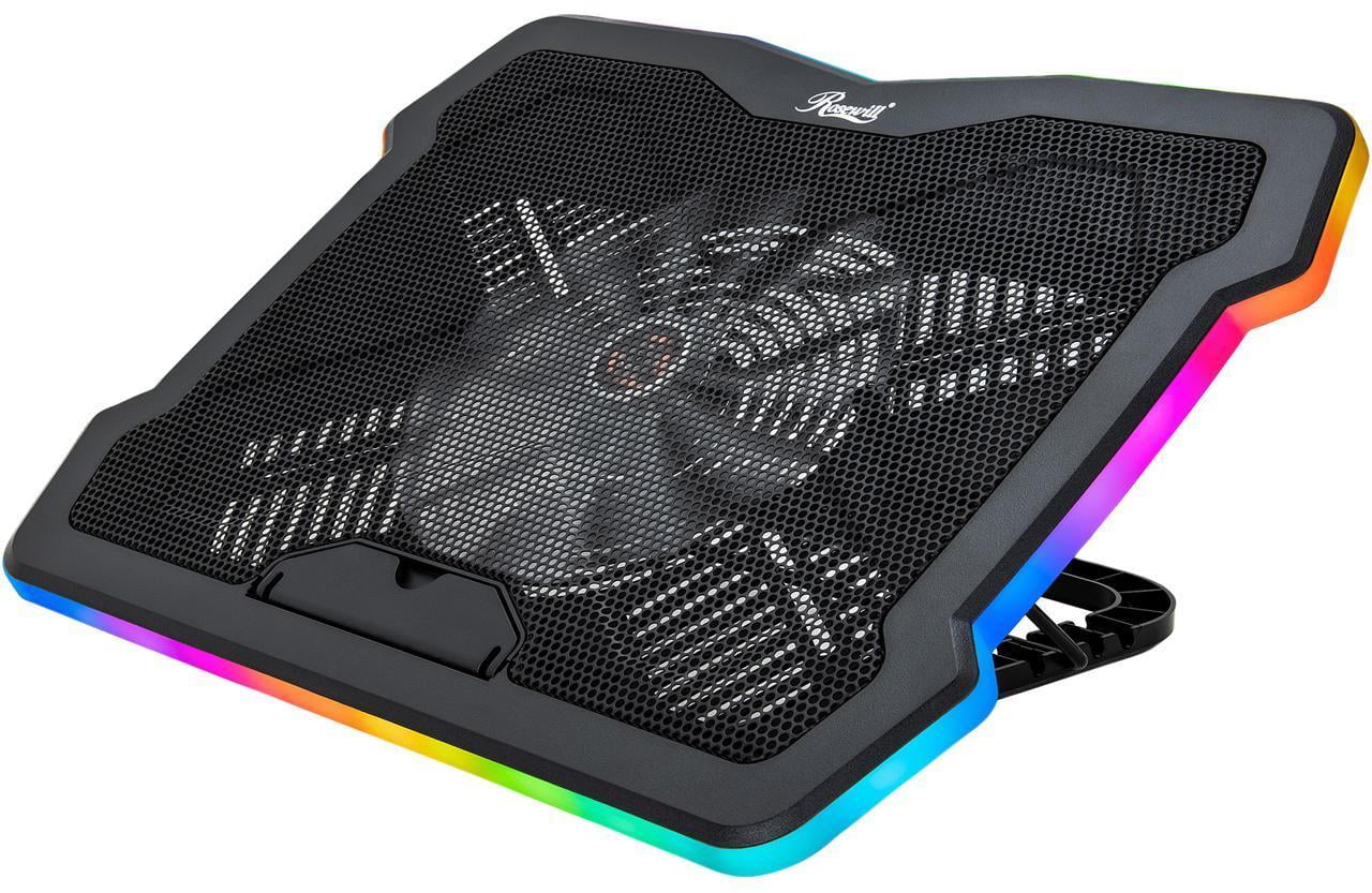 Rosewill RGB Laptop Cooling Pad, Gaming Laptop Cooler for 17 Inch Big Quiet Fan, Angles, Lighting Modes, Fan Speed Modes - - Walmart.com