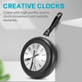 thumbnail image 2 of 8 Inch Frying Pan Design Hanging Wall Clock Kitchen Metal Clock ,Themed Wall Watch,for Home Room Decoration,Black, 2 of 8