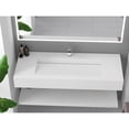 thumbnail image 2 of CastelloUSA Pyramid Solid Surface Wall-Mounted Bathroom Sink White 48", 2 of 7