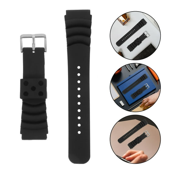 KALLORY Replacement Watch Band 1Pack Durable for Men 22Mm Black Waterproof
