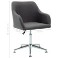 thumbnail image 4 of vidaXL Swivel Office Chair Dark Grey Fabric, 4 of 5