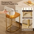 thumbnail image 2 of Summit Living Counter Height Bar Stool with Back Set of 2, 24.8" Modern PU Upholstered Bar Chair with Metal Frame, Yellow, 2 of 8