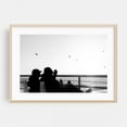 thumbnail image 2 of Boardwalk Silhouettes - Santa Monica California Photography Silhouette Black and White Seascape Beach Minimalist Sunset Bird Unframed Wall Art Print 5 x 7 inches, 2 of 7