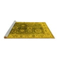 thumbnail image 2 of Ahgly Company Machine Washable Indoor Square Oriental Yellow Industrial Area Rugs, 5' Square, 2 of 4