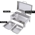 thumbnail image 5 of Miumaeov 9L/9QTStainless Steel Chafing Dish Buffet Servers Warmers Warming Trays, 5 of 9
