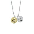 thumbnail image 2 of Delight Jewelry Goldtone Large Disc Letter - B - 3/4'' Silvertone Script Initial Disc - K - Charm Necklace, 20"+3", 2 of 4