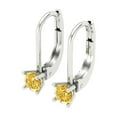 thumbnail image 2 of Clara Pucci 0.2 ct Brilliant Round Cut Drop Dangle VVS1 Genuine Conflict free Yellow Zircon Solid 18K White Gold Designer Everyday Earrings Lever Back, 2 of 5