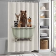 thumbnail image 6 of Funny Animals Shower Curtain Set, Waterproof Shower Curtains for Bathroom, Woodland Bathtub Wildlife Watercolor Bear Washable Fabric Cloth Bath Curtain for Bathtub Decoration with Hooks 54x78 Inches, 6 of 9