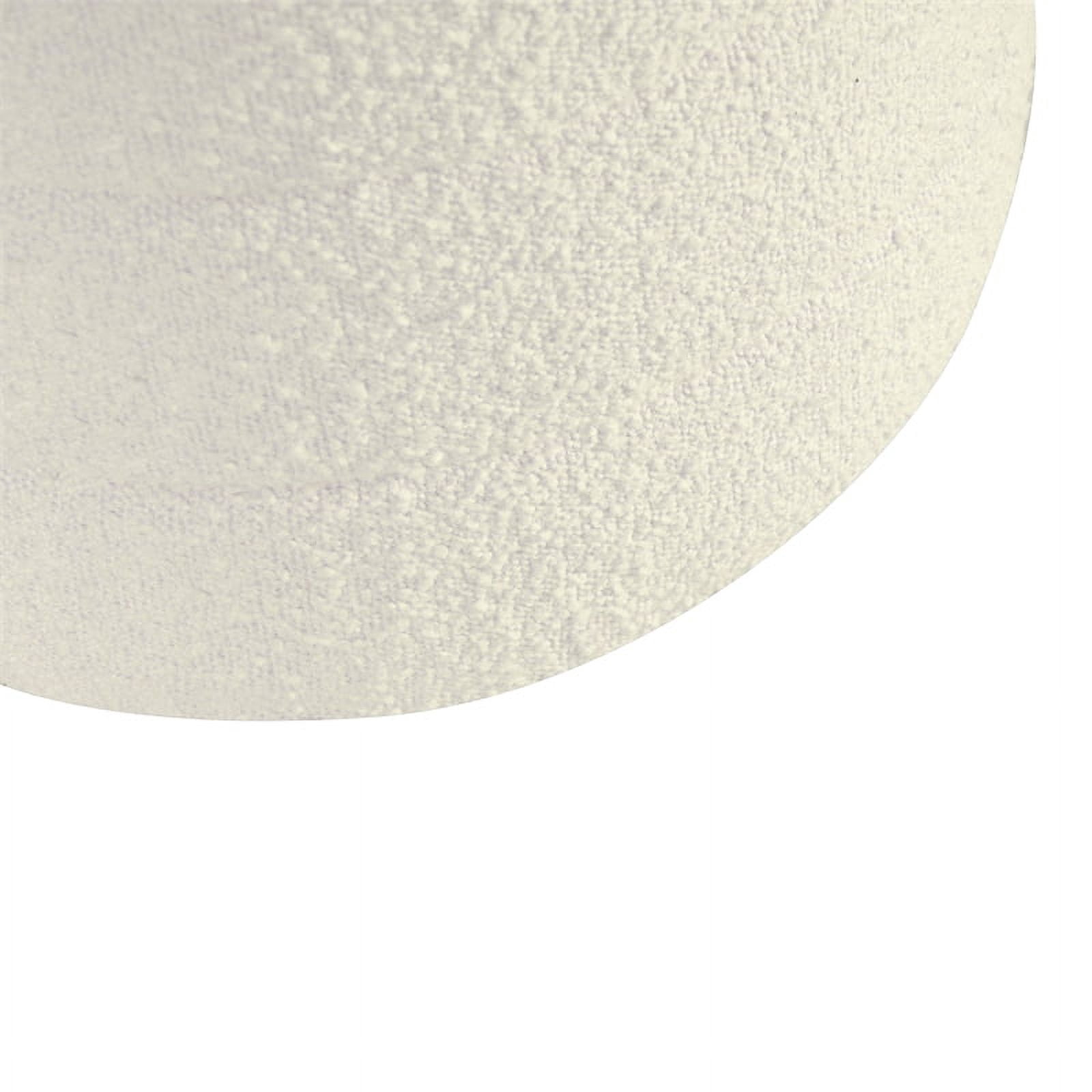 HomePop Round Storage Ottoman, Cream Boucle