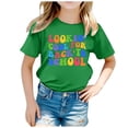 thumbnail image 1 of WEAIXIMIUNG Chemises de Sport pour Filles 10-12 Ans Rentrée des Classes Saison Imprimé Graphique Col Rond Manches Courtes T-Shirt Décontracté d'Été, 1 of 4