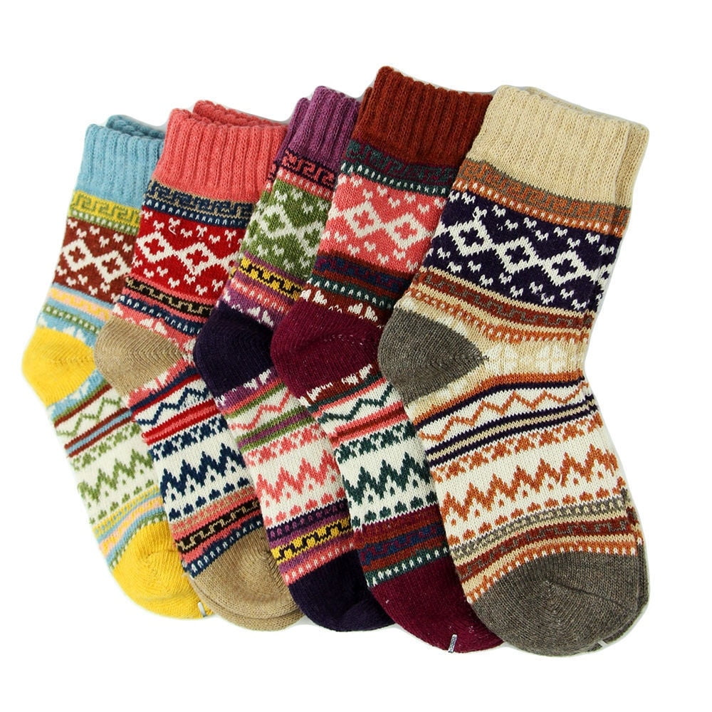 Sock Womens Sockssports Cotton Fashion Casual Flower Pattern 5 Colors5 Pairs 