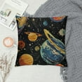 thumbnail image 2 of Creowell Planet Throw Pillow Cover Fantasy Starry Sky Universe Outer Space Planets Star Multicolor Pillow Covers Square Soft Couch Cushion Case for Bedroom Living Room Decor, 2 of 5